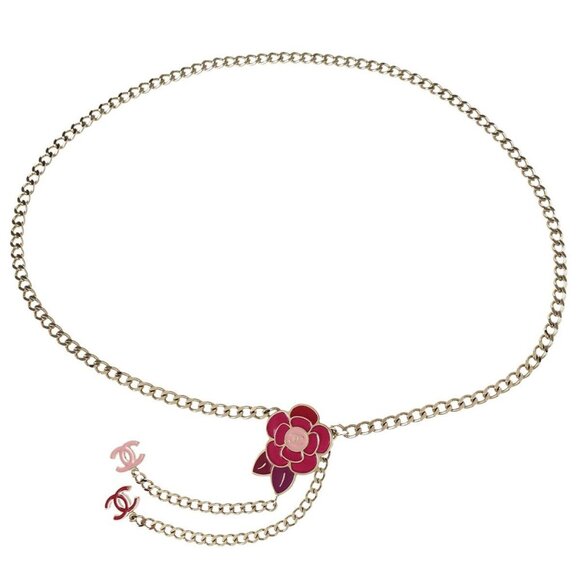 Chanel Camellia Charm Chain Belt Gold 05P 195249 - Picture 1 of 4